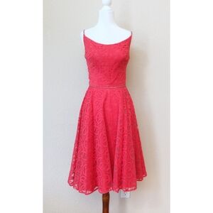 Pab vintage 1960s red lace cocktail dress with jewel embellishments
